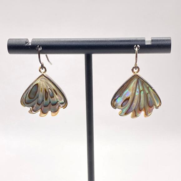 Vintage 925 LUCAS LAMETH Sterling Silver Abalone Shell Earrings MOP Signed - Picture 1 of 9